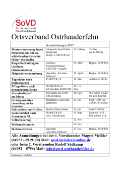 Programmheft 2017 - SoVD Ostrhauderfehn