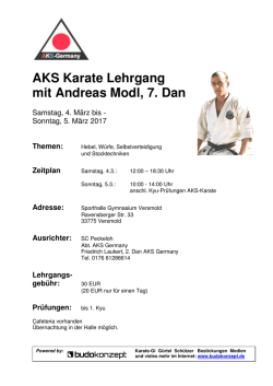 AKS Lehrgang Versmold - Karate Verband Niedersachsen eV