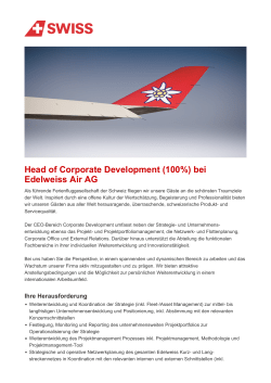 bei Edelweiss Air AG - Swiss International Air Lines AG