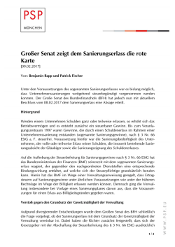 Gro&szlig;er Senat zeigt dem Sanierungserlass die rote Karte