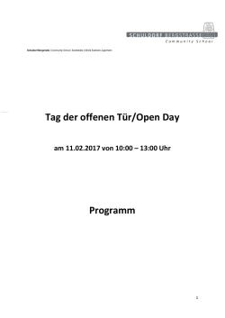 Programm Tag der offenen Tür 2017
