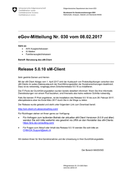 eGov-Mitteilung Nr. 030 vom 08.02.2017