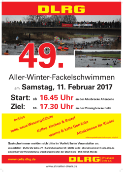 Aller-Winter-Fackelschwimmen am Samstag, 11. Februar