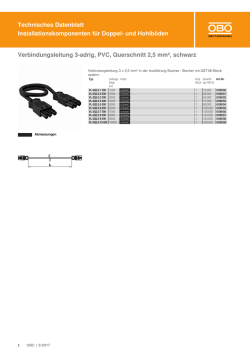 Technisches Datenblatt Installationskomponenten für Doppel