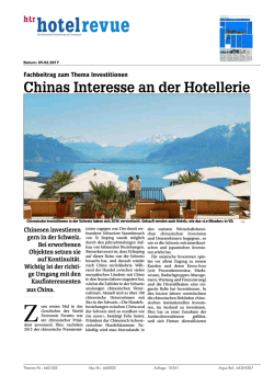 Chinas Interesse an der Hotellerie