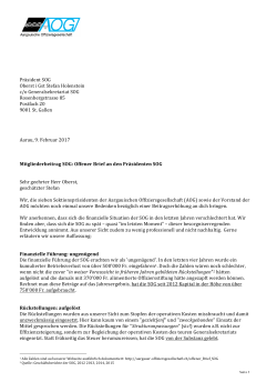 Offenen Brief - Aargauer Offiziersgesellschaft