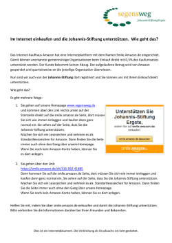 Im Internet einkaufen und die Stiftung unterst&uuml;tzen