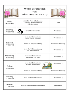 Woche der Märchen vom 06.02.2017