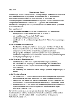 Regensburger Appell - Arbeitsgemeinschaft Bayerischer