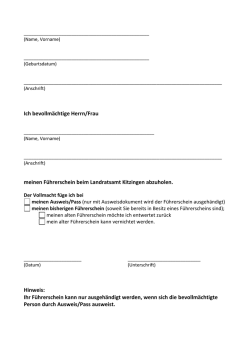 Hiermit bevollm&auml;chtige ich: