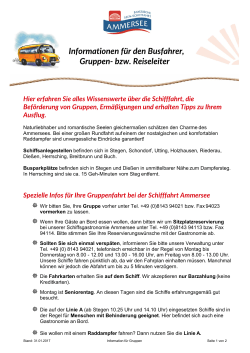 Infos für Gruppen - Bayerische Seenschifffahrt