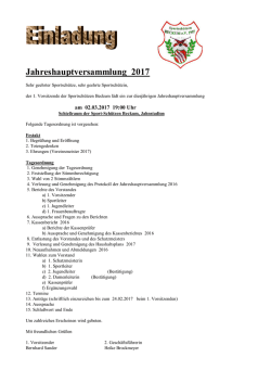 Jahreshauptversammlung 2012