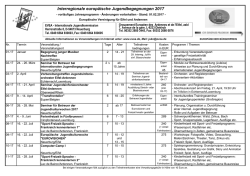 Jugendbegegnungen im Jahr 2017 - Europ&auml;ische Vereinigung f&uuml;r