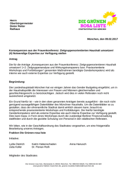Herrn Oberb&uuml;rgermeister Dieter Reiter Rathaus
