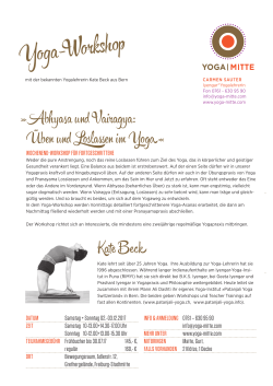Yoga-Workshop - YOGA | MITTE