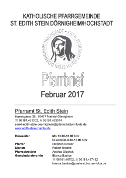 Gottesdienstordnung Februar 2017