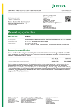 Gutachten DEKRA - Zoll