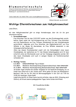 Halbjahreswechsel 2017