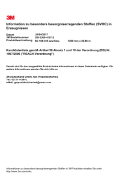 Information zu besonders besorgniserregenden Stoffen (SVHC)