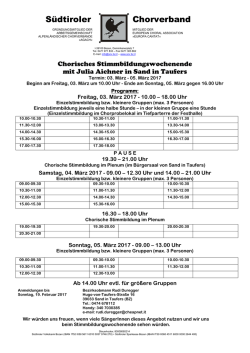 Informationen - S&uuml;dtiroler Chorverband
