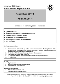 Hauptkurs 2017 II - Juristisches Repetitorium Hemmer