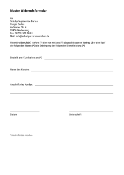 Muster Widerrufsformular - schuhputzer