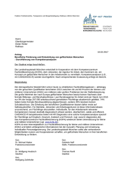 Herrn Oberb&uuml;rgermeister Dieter Reiter Rathaus
