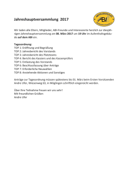 Jahreshauptversammlung 2017