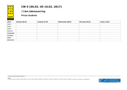 CW 6 (06.02. till 10.02. 2017)