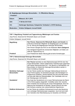 Begleitgruppe Binnenhafen Protokoll