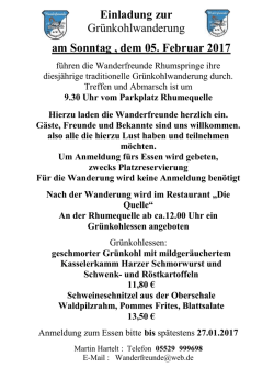 Gruenkohlwandern 2017 - Wanderfreunde Rhumspringe eV