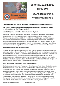 ein Interview mit Peter Hahne!