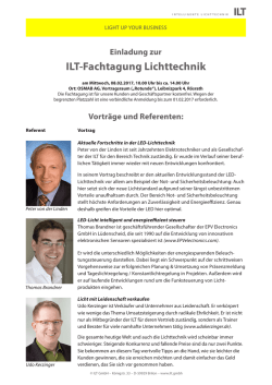 ILT-Fachtagung Lichttechnik ILT - ILT-LED