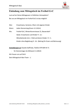 Einladung zum Mittagstisch im Freihof-GvC - Mittagstisch-Basi