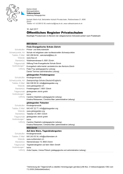 Liste aller Privatschulen im Kanton Zürich