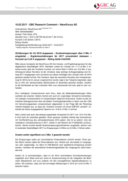 10.02.2017 - GBC Research Comment – NanoFocus AG