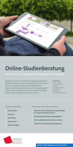 Usability-Tests am Prototypen des Onlinedienstes der Hochschule