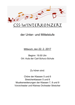 Plakat Winterkonzert 2017 - Carl-Schurz
