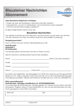 Blausteiner Nachrichten Abonnement