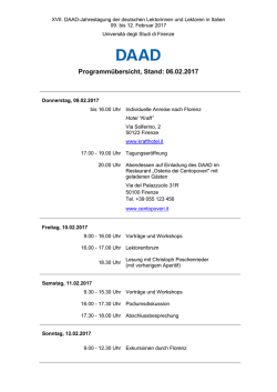 Programmübersicht, Stand: 06.02.2017