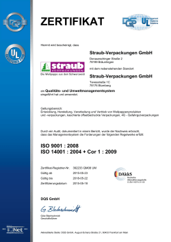 Zertifikat über ISO Normen 9001 und 14001 – PDF