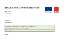 DOKUMENTATION PLAN-STUNDENSATZBERECHNUNG