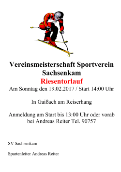 Plakat - SV Sachsenkam