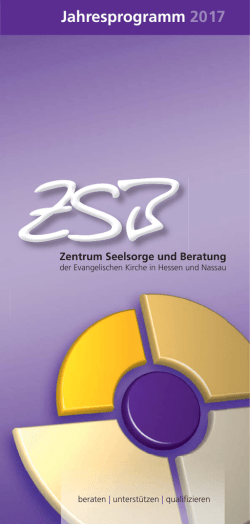 Jahresprogramm 2017 - Zentrum Seelsorge und Beratung