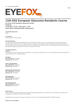 11th EGS European Glaucoma Residents Course
