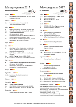 Jahresprogramm 2017 Jahresprogramm 2017
