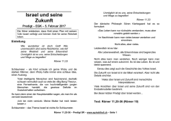 Israel und seine Zukunft - Evangelischen Gemeinde Kehlhof