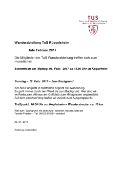 Febr. 2017 - TUS Rüsselsheim