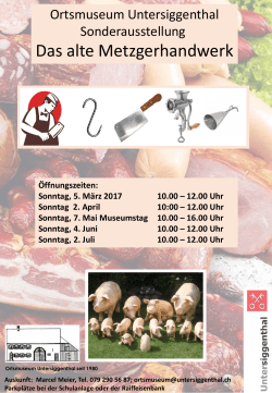 Flyer Veranstaltung "das alte Metzgerhandwerk"