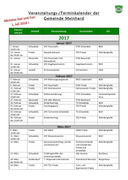 Veranstaltungen 2017